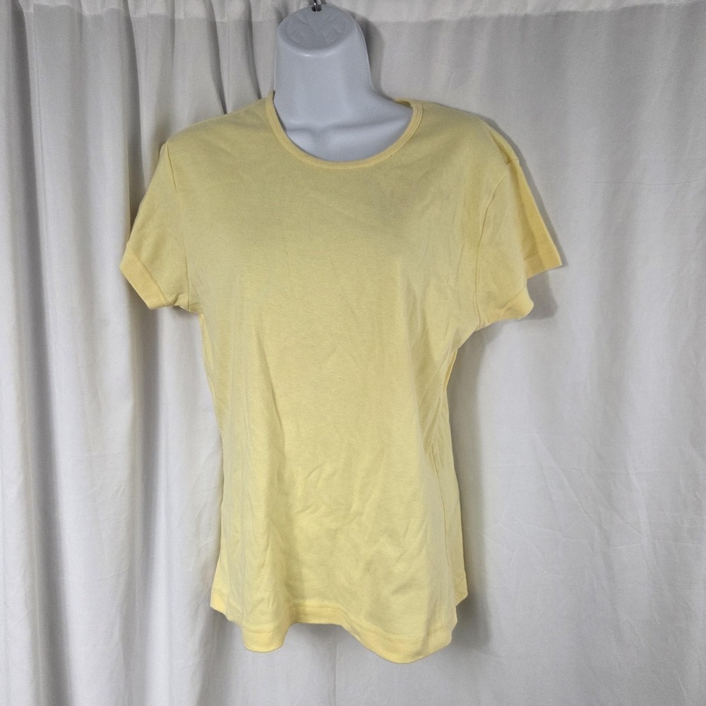 Gaziani Shirt Womens XL Yellow Crew Neck Short Sleeve Basic Jersey Tee Top